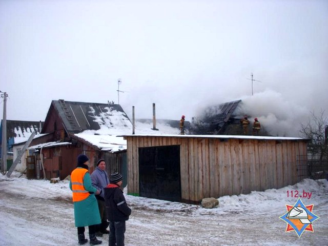 Пожар частного дома в Могилёве начался с чердака