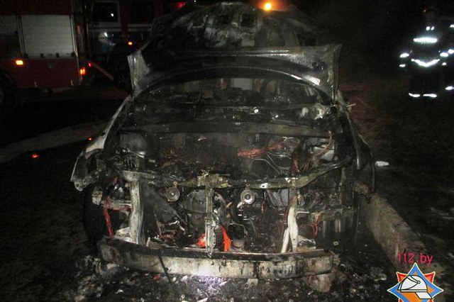 Автопожар произошёл ночью в Могилёве