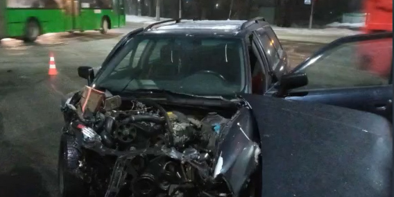 В Могилеве в результате ДТП загорелся автомобиль