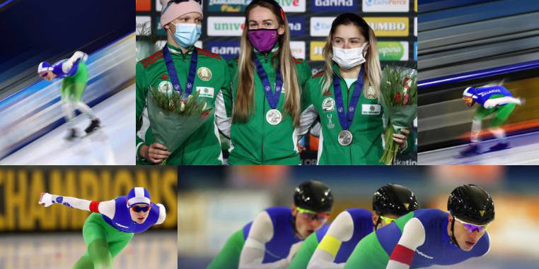 Могилевчанка Евгения Воробьева в составе команды стала серебряным призером чемпионата Европы по конькобежному спорту