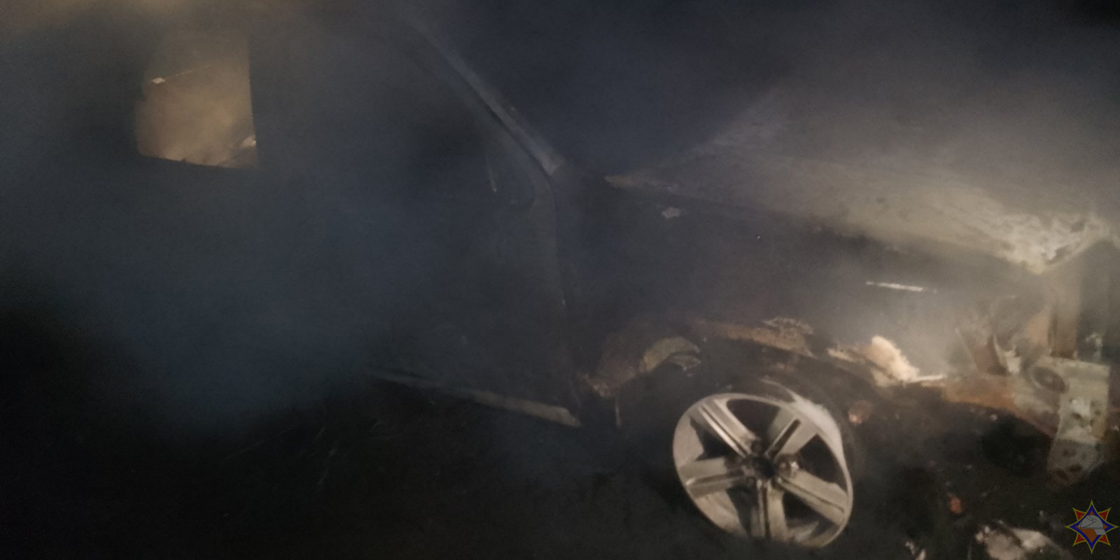 В Могилевском районе пожар уничтожил автомобиль