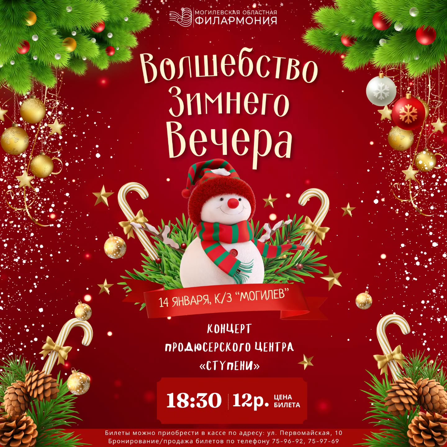 «Волшебство зимнего вечера»: концерт продюсерского центра «Ступени» пройдет в Могилеве 14 января