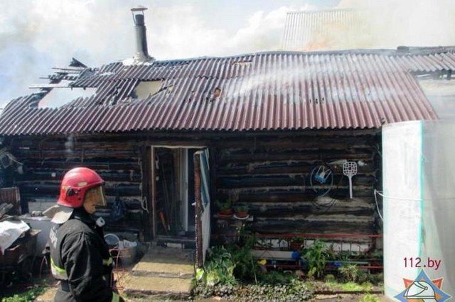 Пожар: в Могилёве горело хозяйственное строение