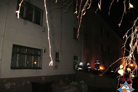 В Могилёве горело административное здание по улице Челюскинцев