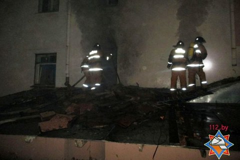 В Могилёве горело административное здание по улице Челюскинцев
