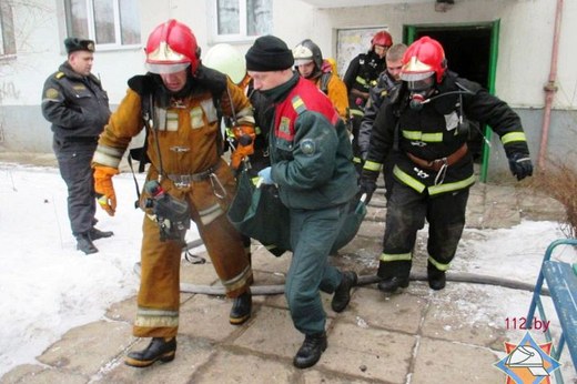 На пожаре в Могилёве едва не погиб пенсионер