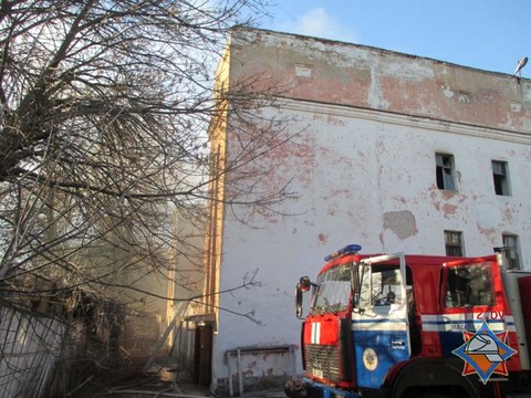 В областном центре горело бывшее здание Могилёвского хлебозавода №2